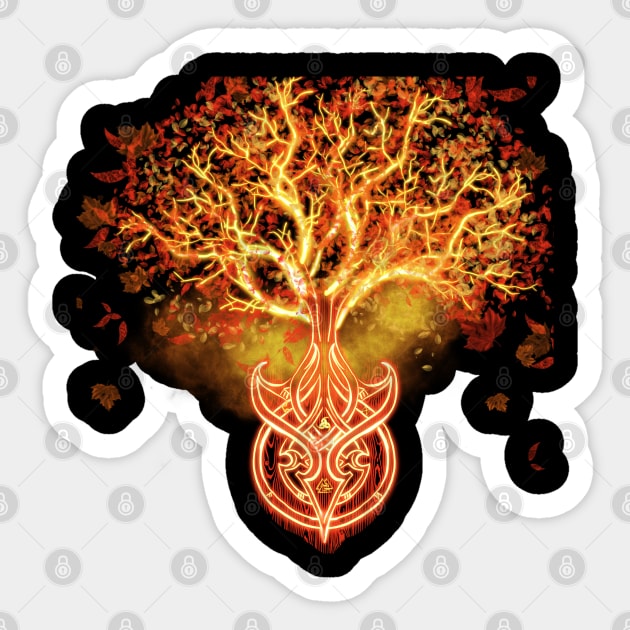 Yggdrasil Tree of Life Sticker by theroseandraven